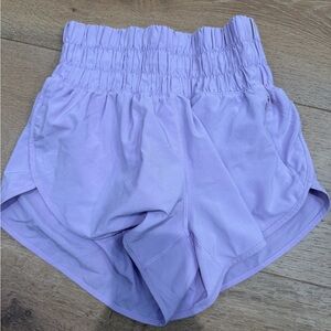 High-Waist Lavender Women's Active Shorts